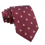 Burgundy Gold Bee Necktie