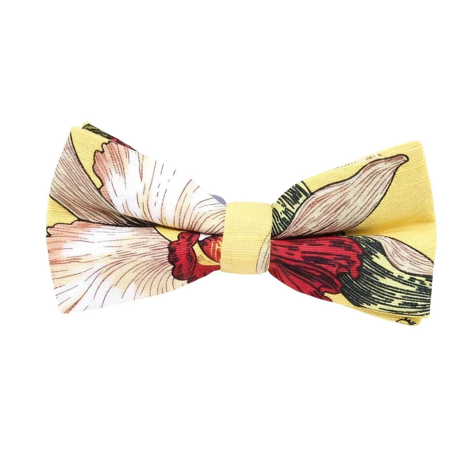 Yellow With Red Floral Bowtie