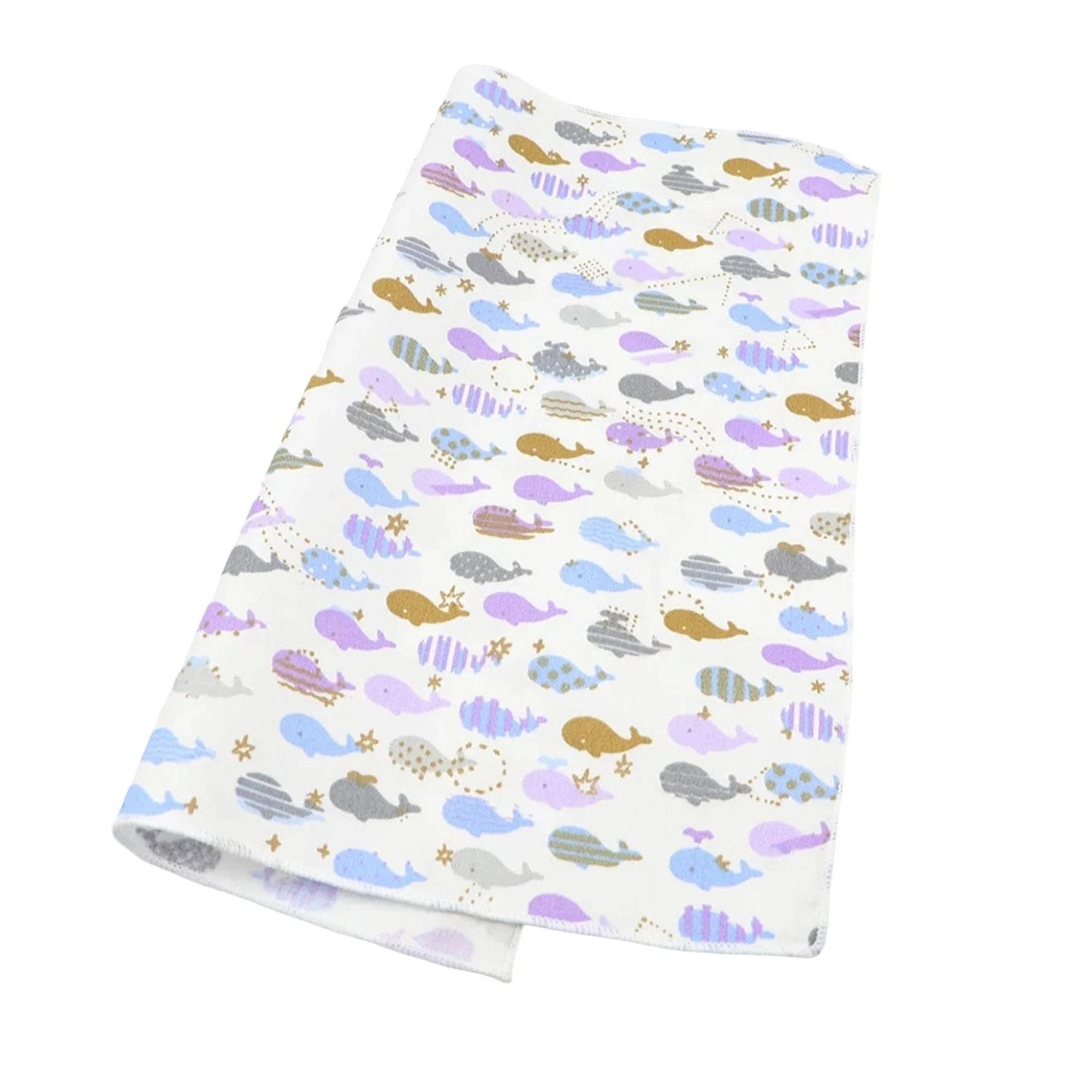 White with Multi-Color Cartoon Whales Necktie