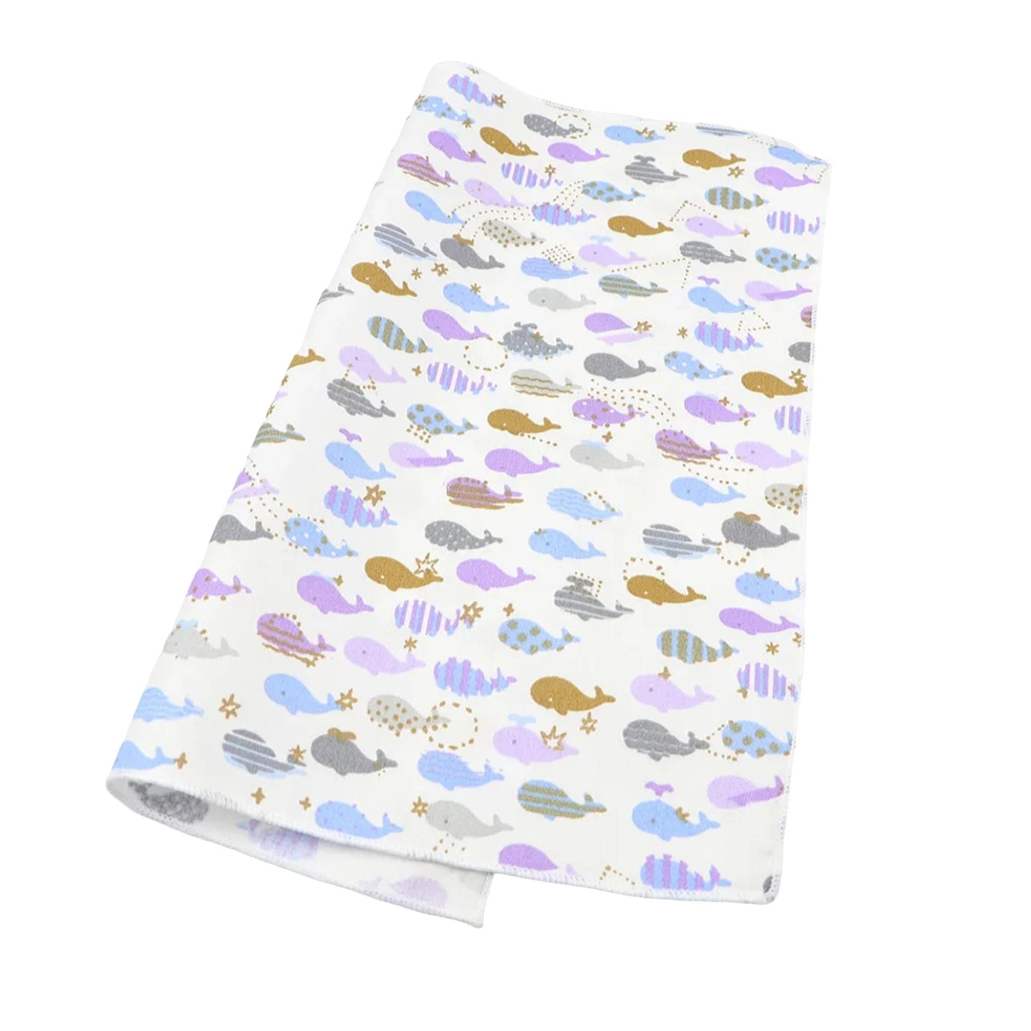 White Blue Whale Pocket Square