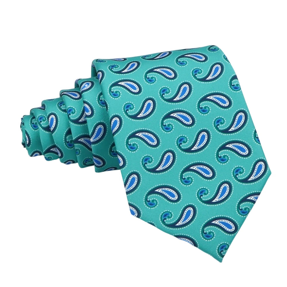 Teal Blue Paisley Necktie