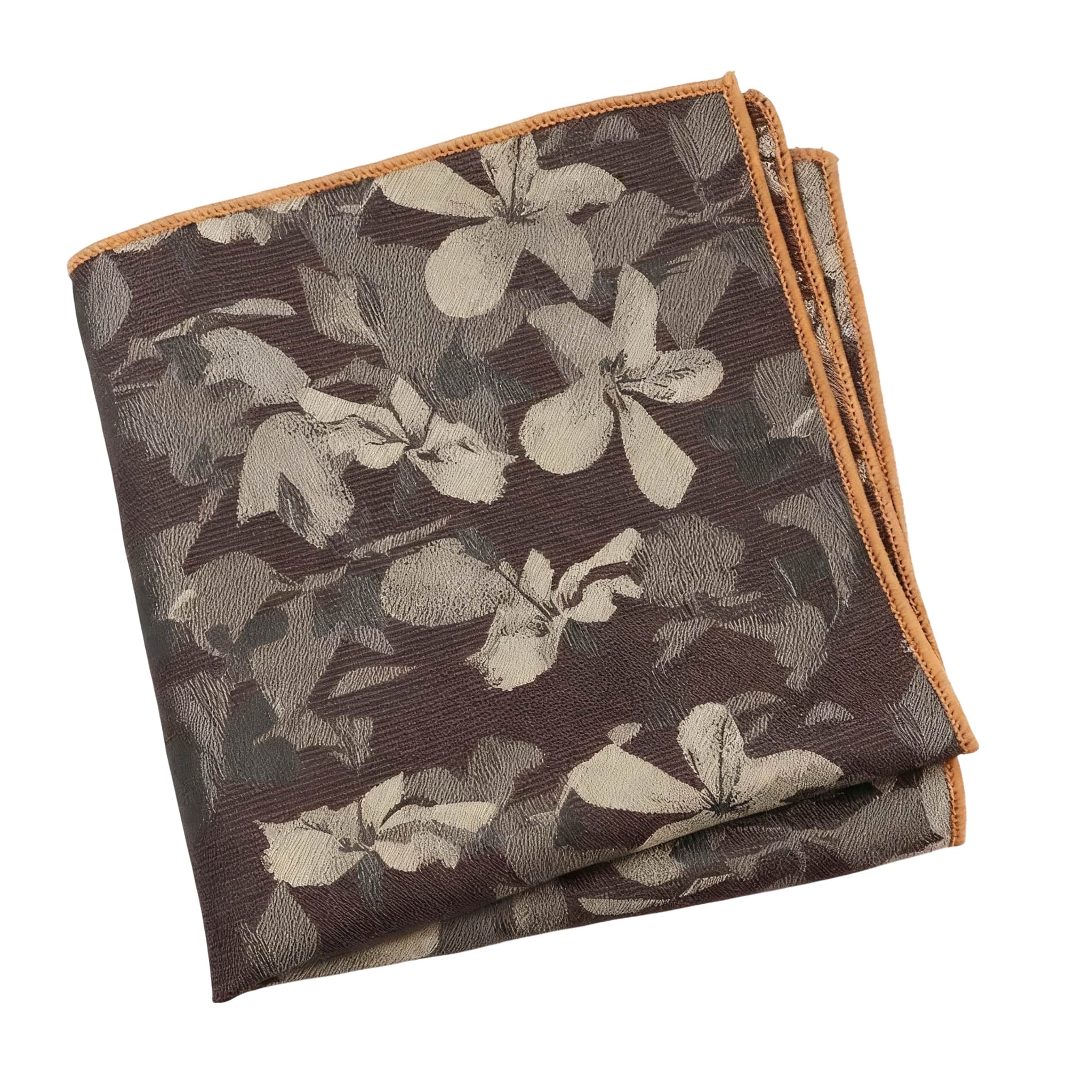 Brown Beige Floral Pocket Square