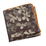Brown Beige Floral Pocket Square