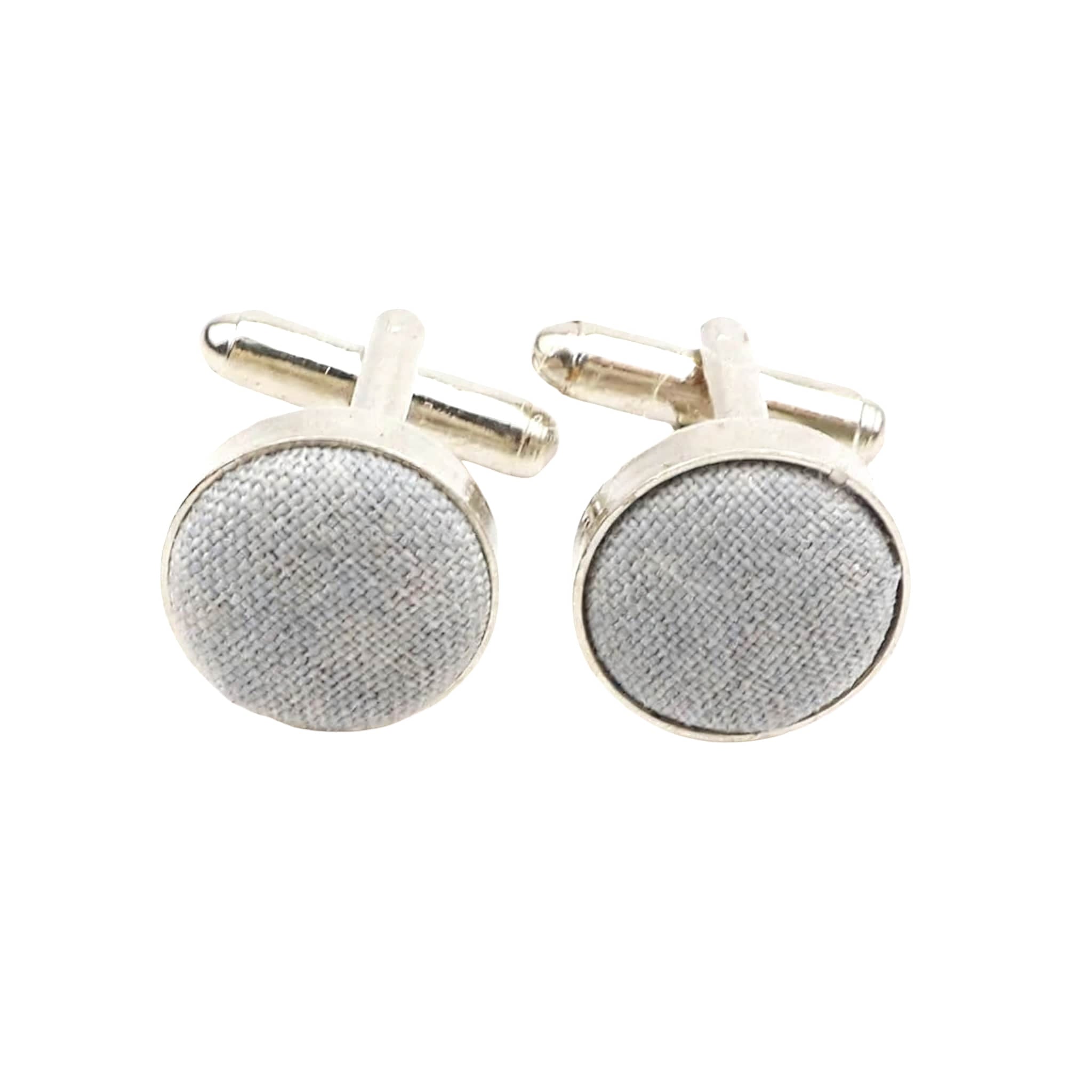 Silver Gray Solid Cufflink