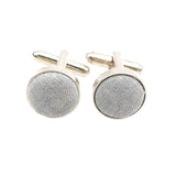 Silver Gray Solid Cufflink