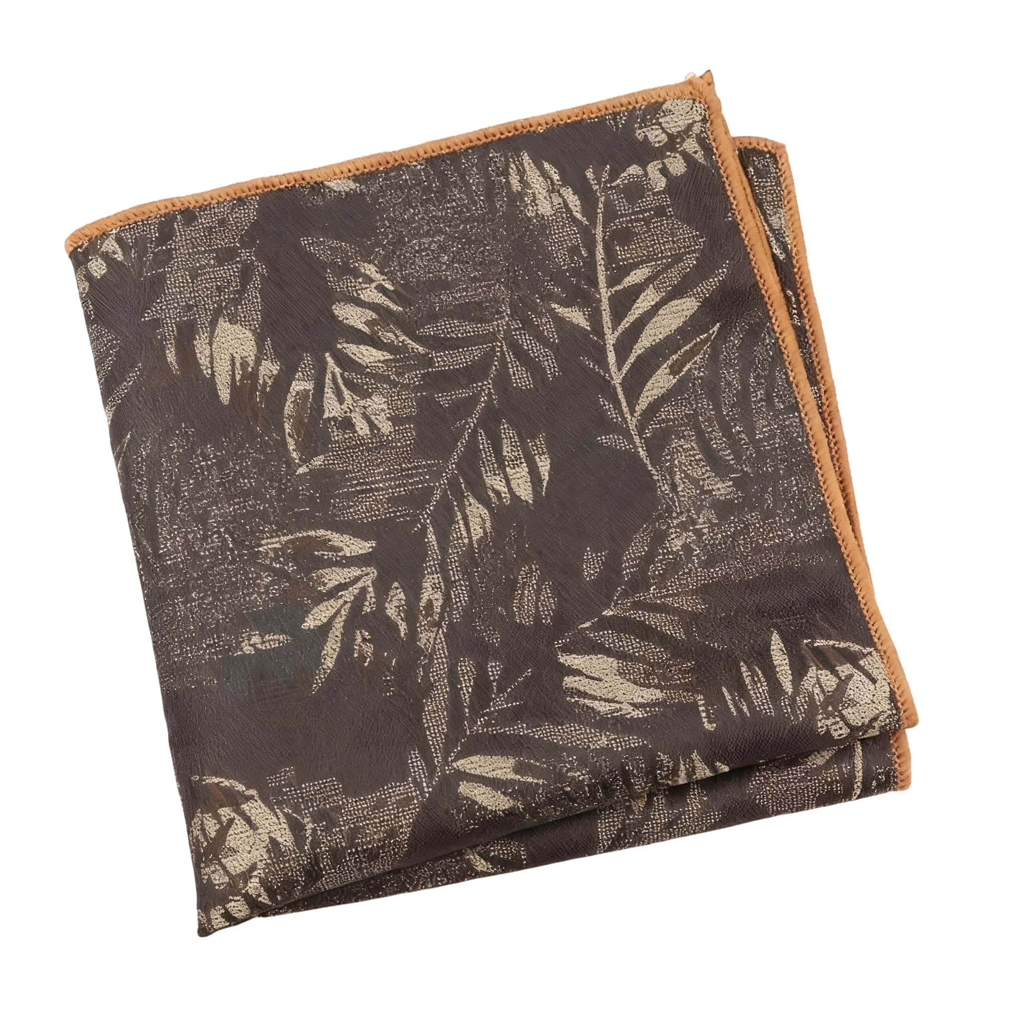 Brown Beige Leaf Pocket Square
