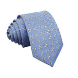Blue with Light Yellow Four-Leaf Clover Necktie