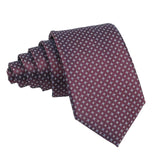 Burgundy Necktie With Light Blue Tiny Crosses