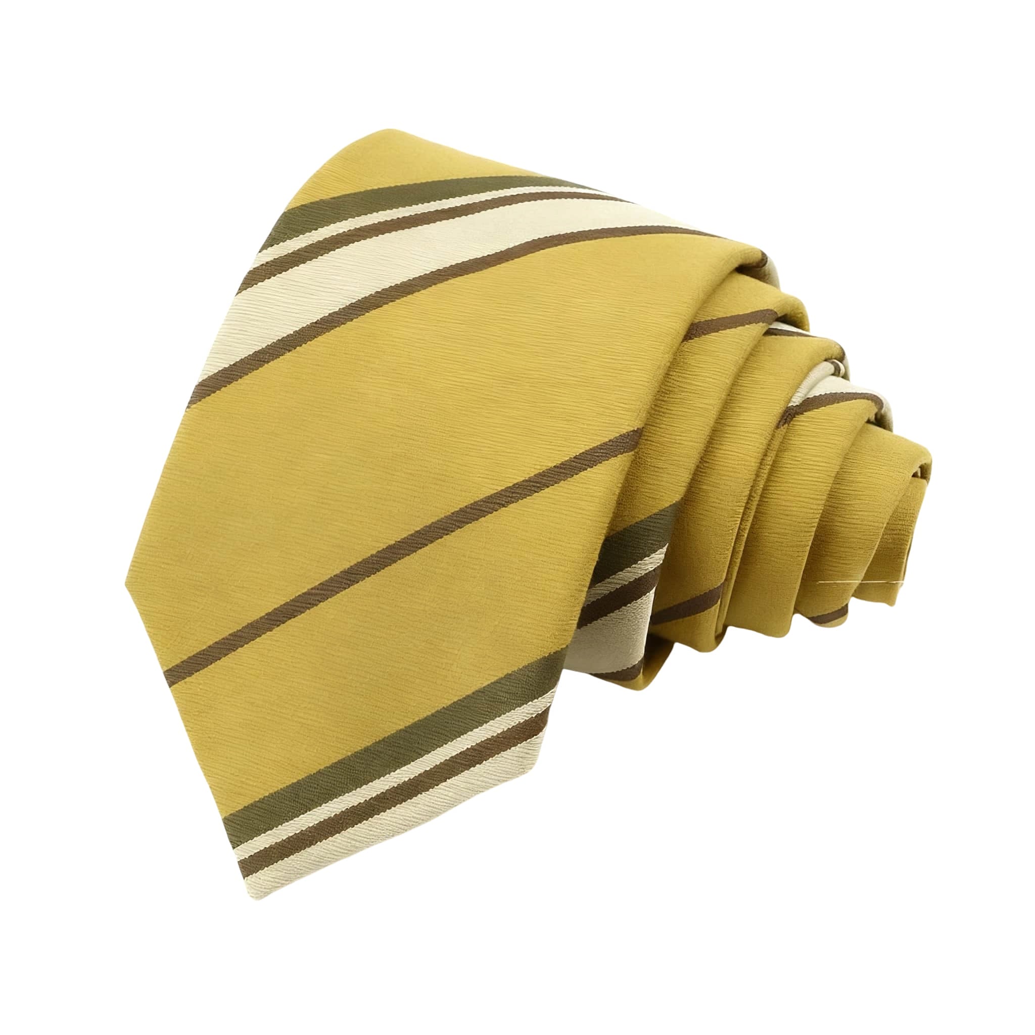 Gold Brown Striped Necktie
