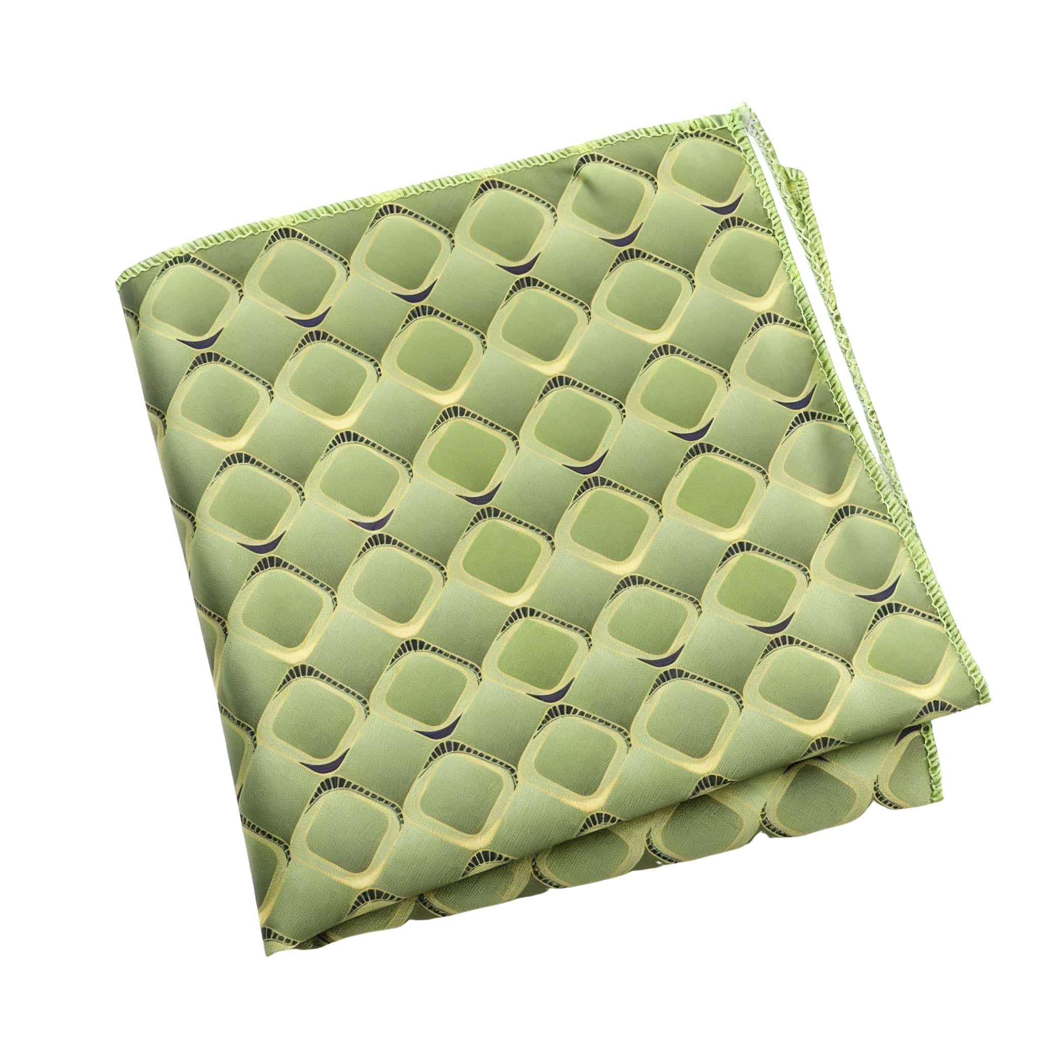 Green Yellow Geometric Pocket Square