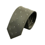 Olive Green White Paisley Necktie