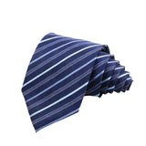 Navy With Light Blue Striped Necktie