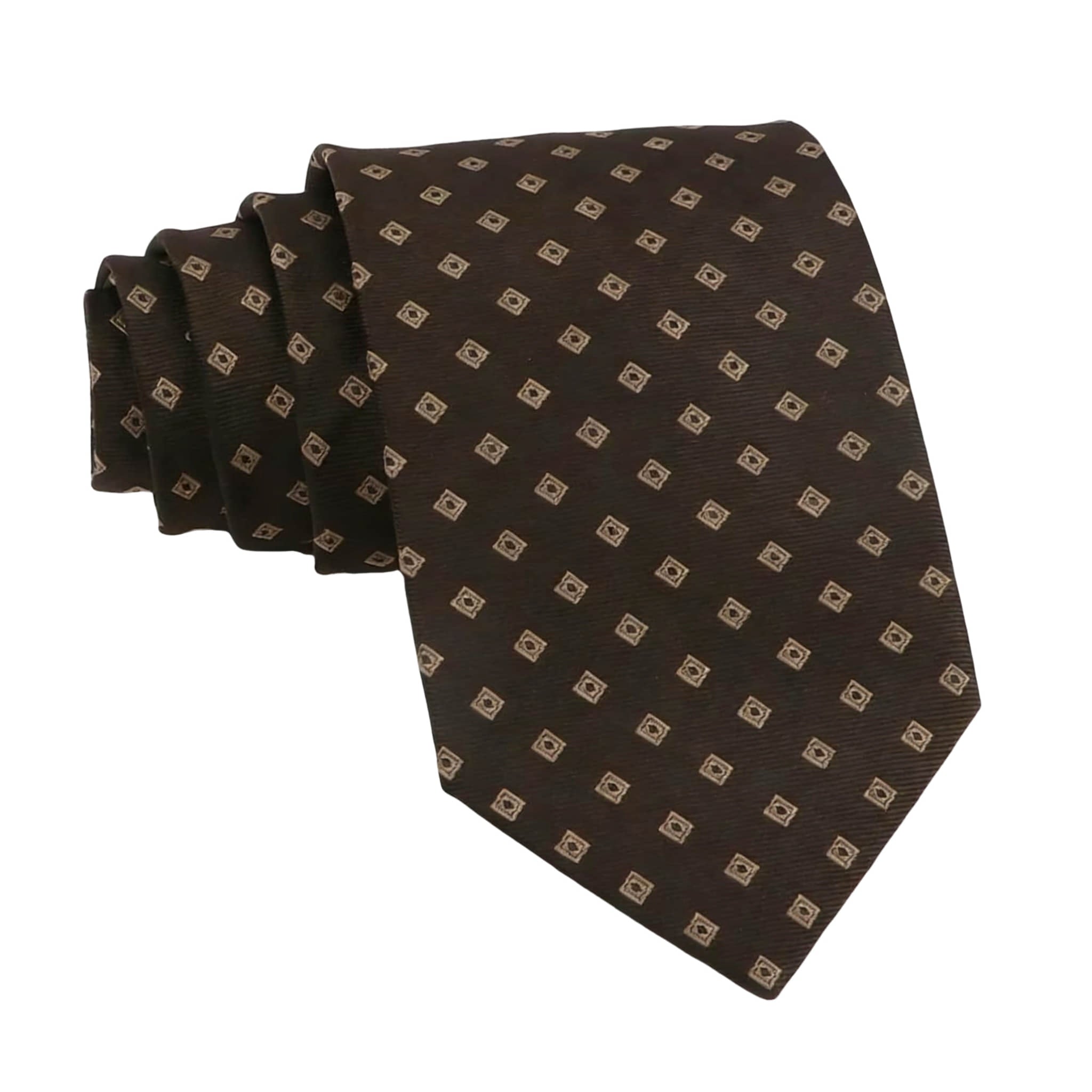 Brown Beige Geometric Necktie