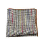 Beige Multicolor Plaid Pocket Square