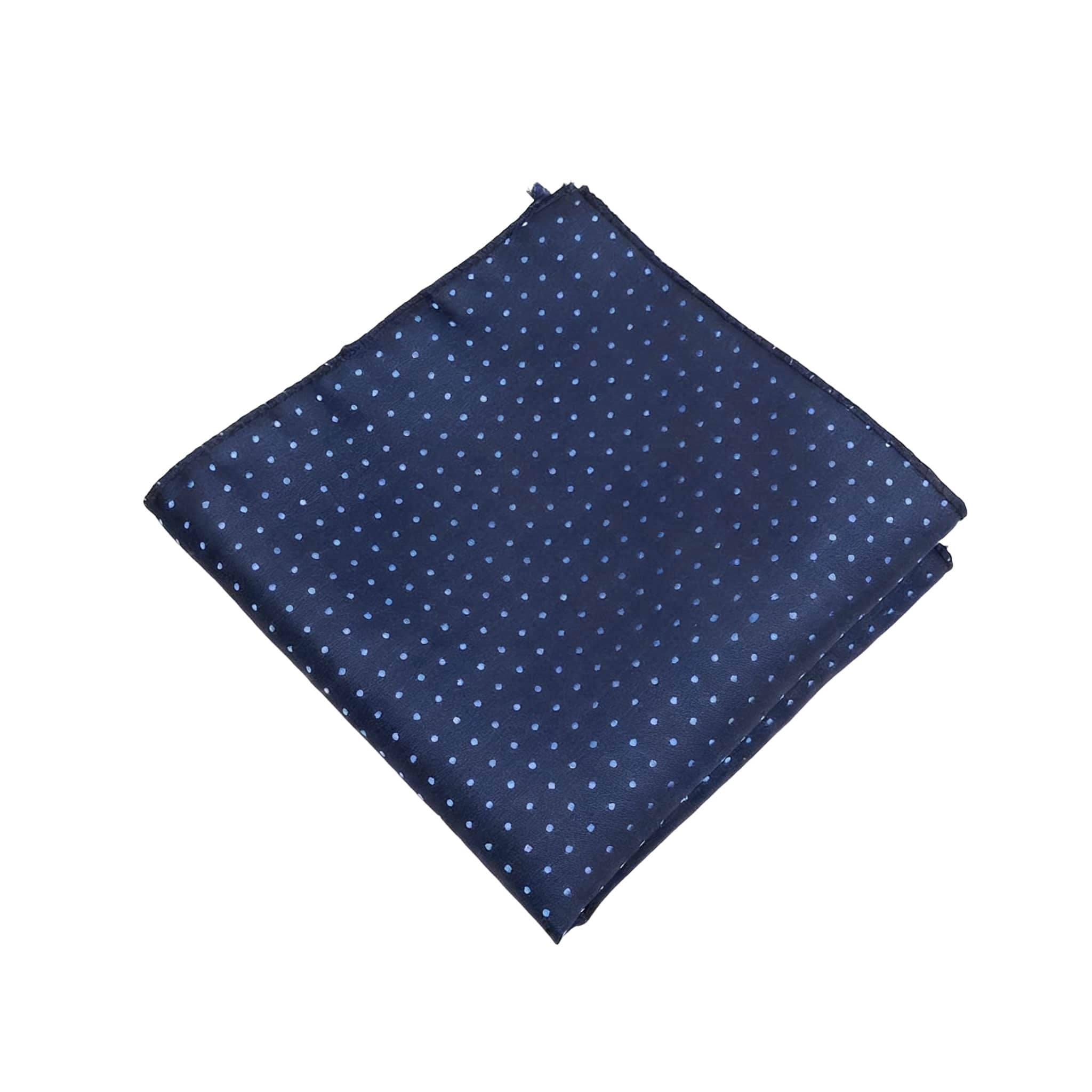 Navy Blue Light Blue Polka Dot Pocket Square