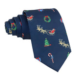 Navy Blue Red Santa Claus Necktie