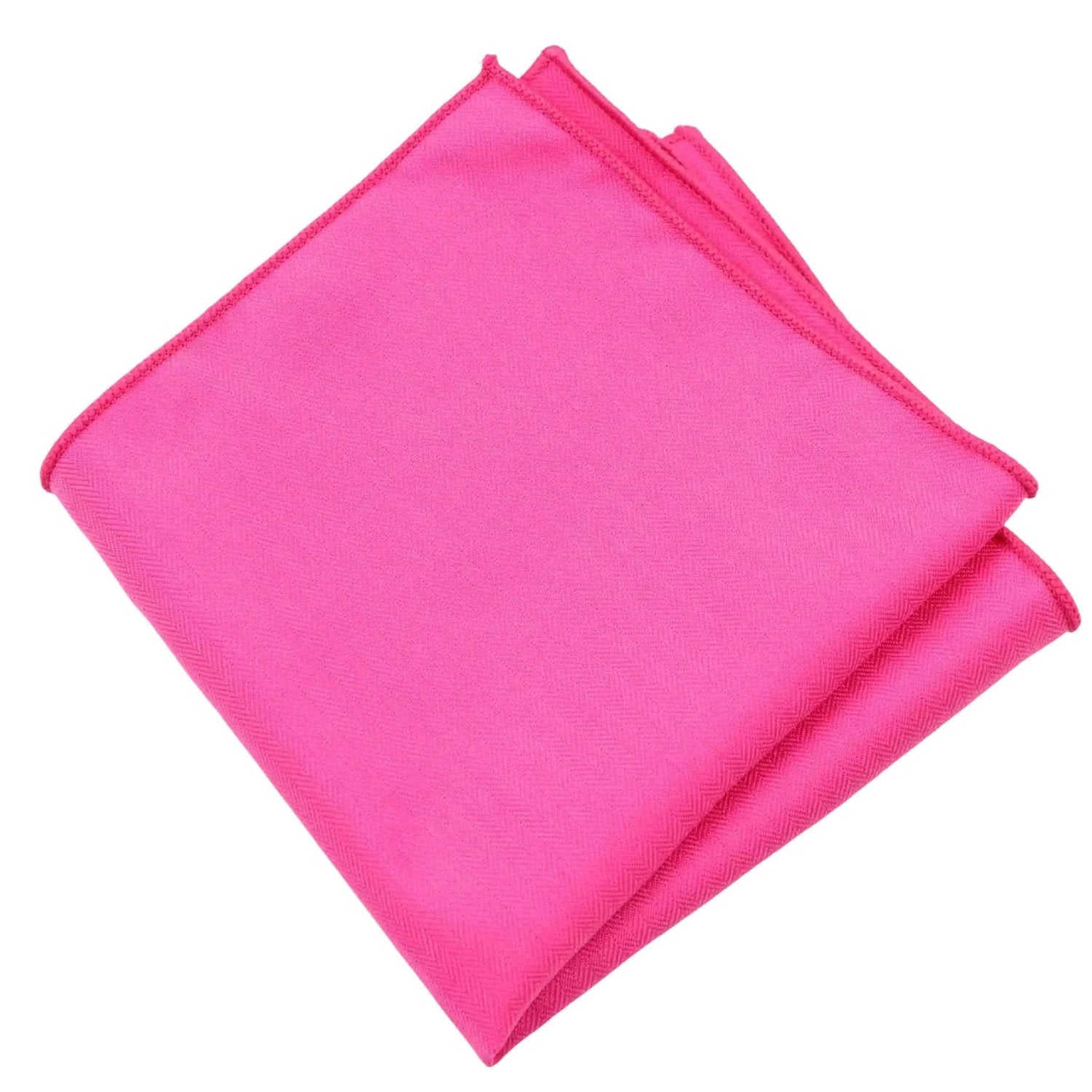 Pink With Pink Herringbone Pocket Square