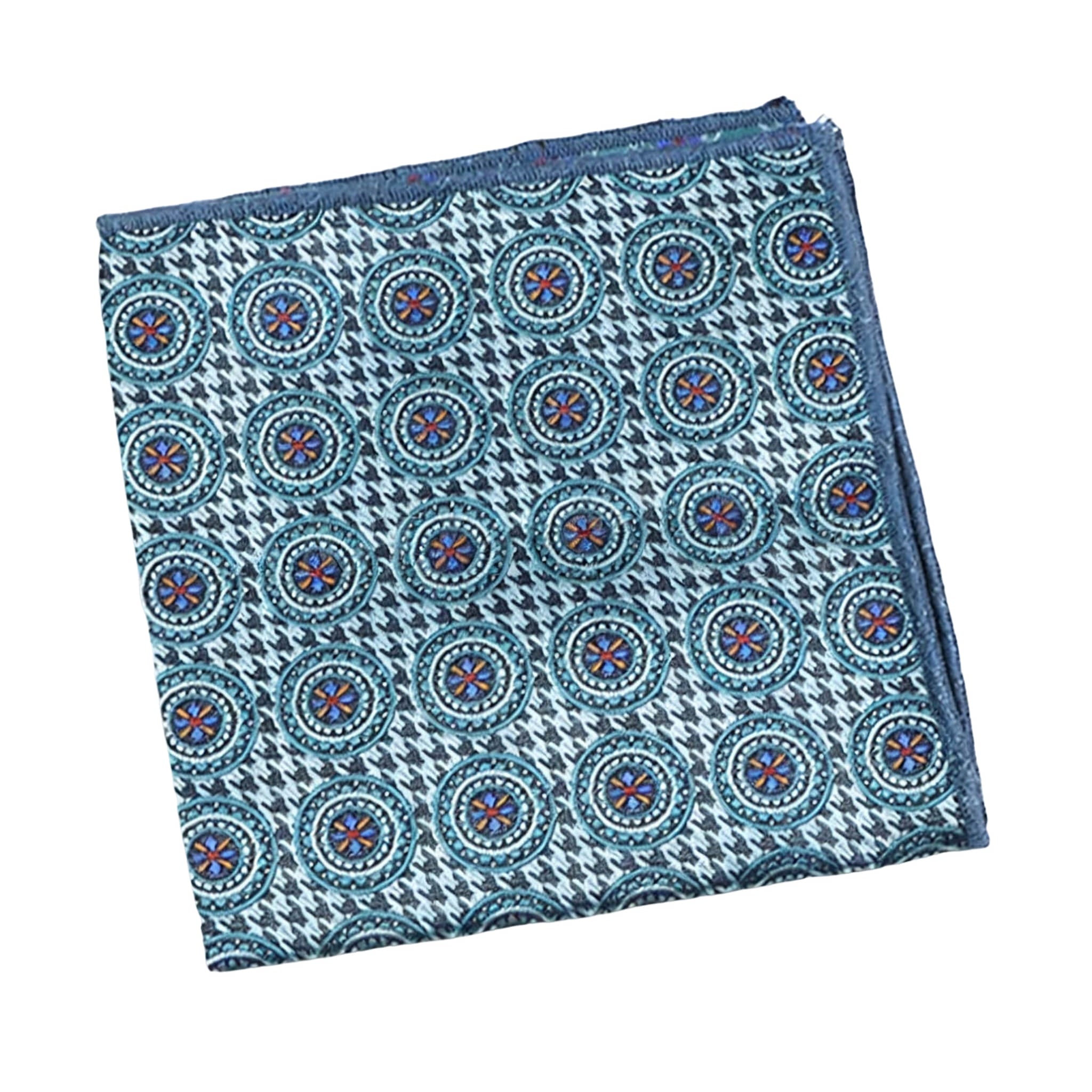 Blue Orange Circle Pocket Square
