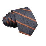 Navy Blue Orange Striped Necktie