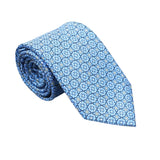 Dark Blue with Light Blue & White Floral Necktie