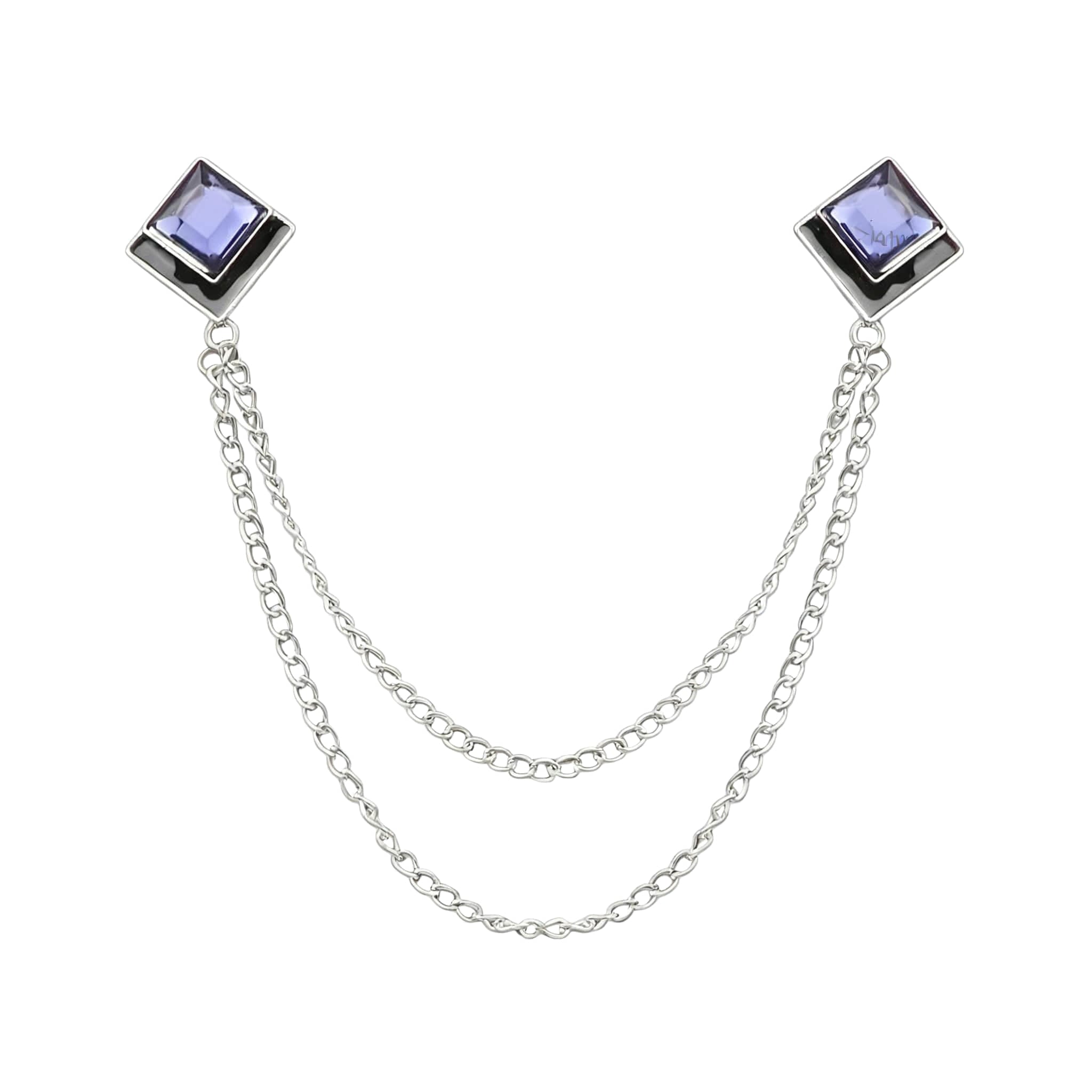 Silver Blue Solid Lapel Pin