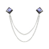 Silver Blue Solid Lapel Pin