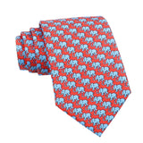 Red Necktie With Blue Elephants