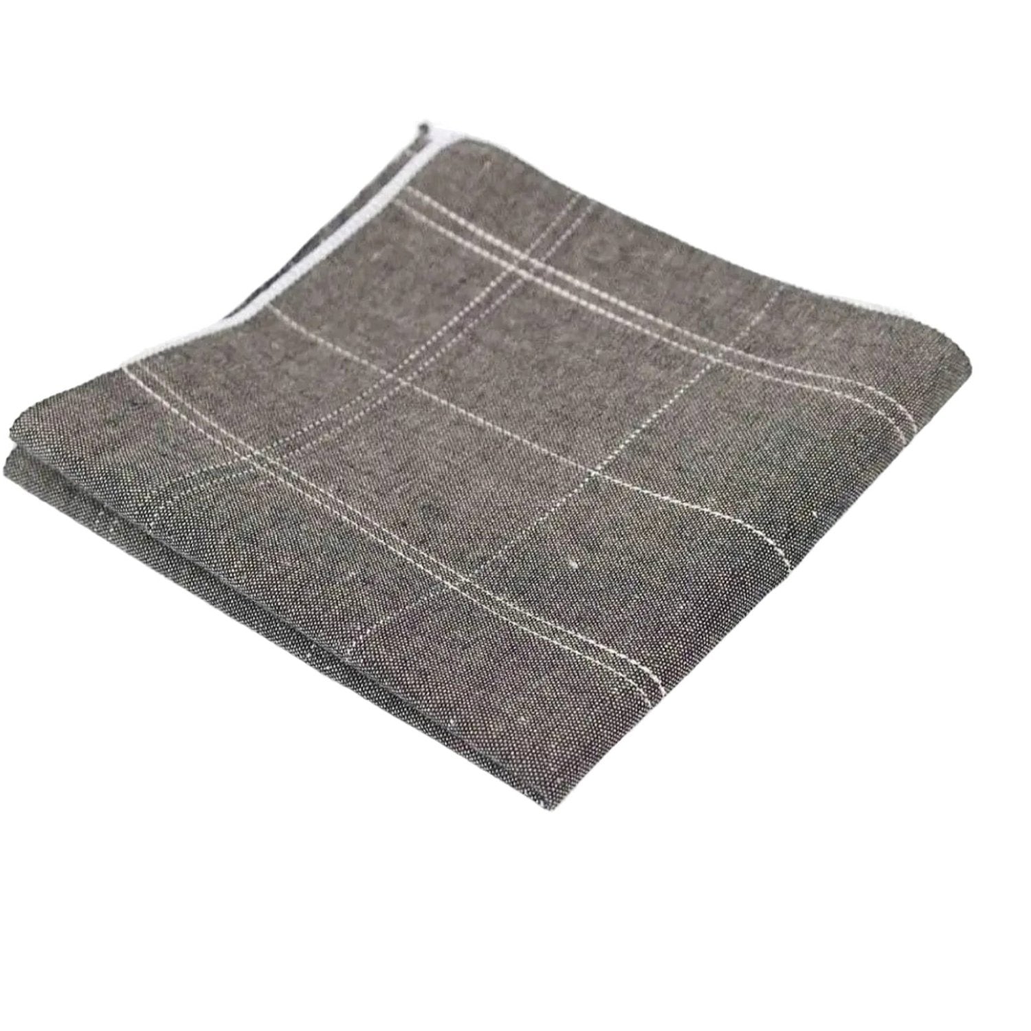 Gray With White Plaid Pocket Square