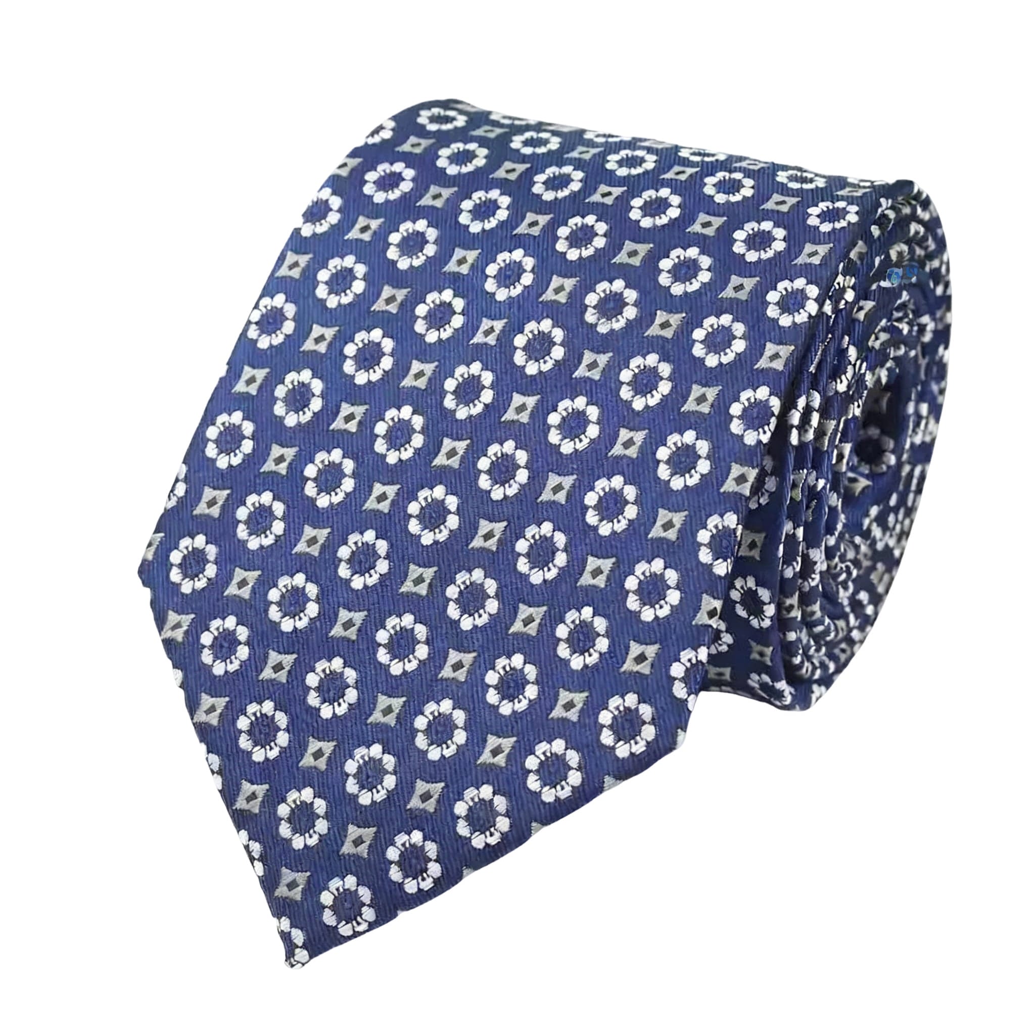 Navy Blue Geometric Tie