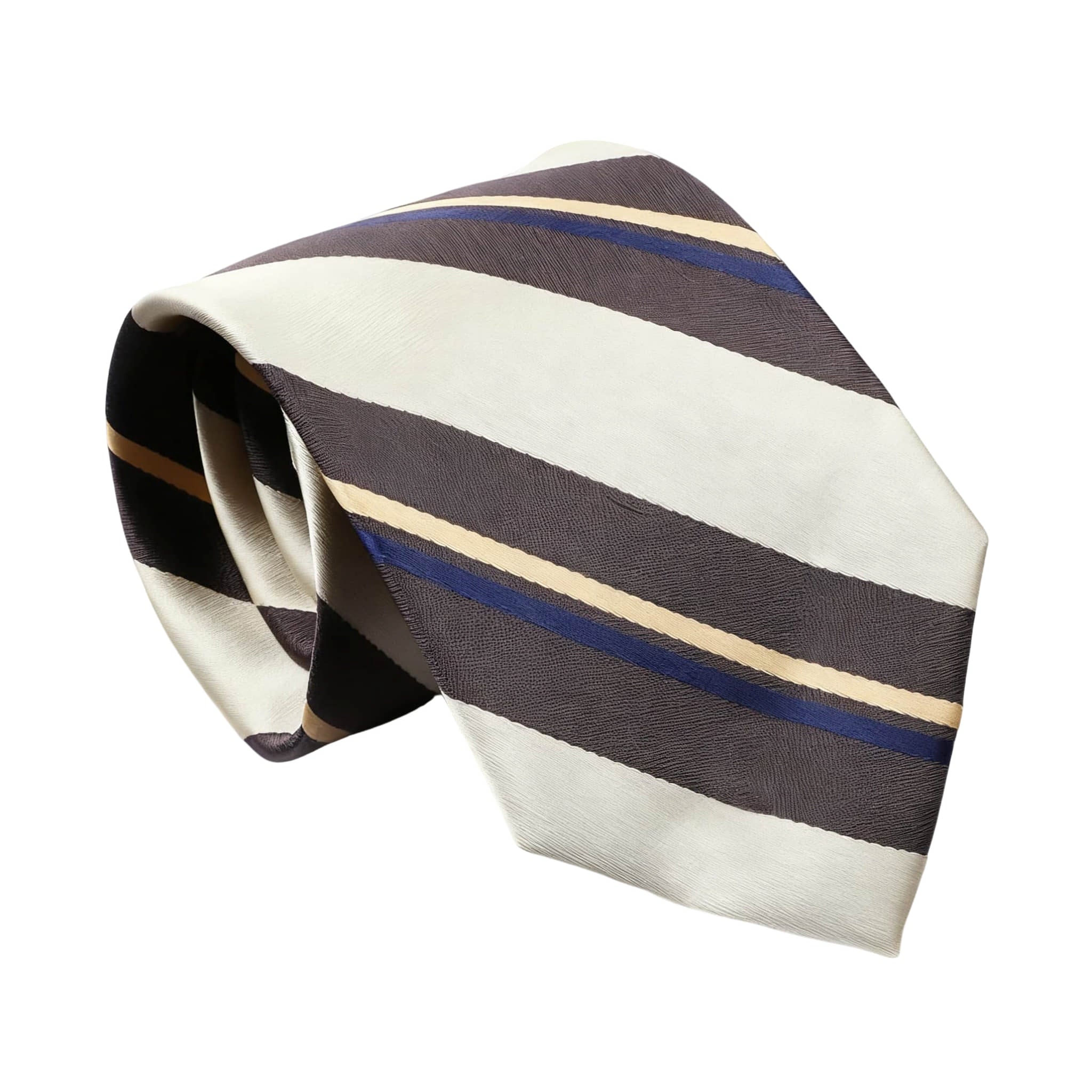 Beige Brown Striped Necktie