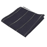 Navy White Stripe Pocket Square