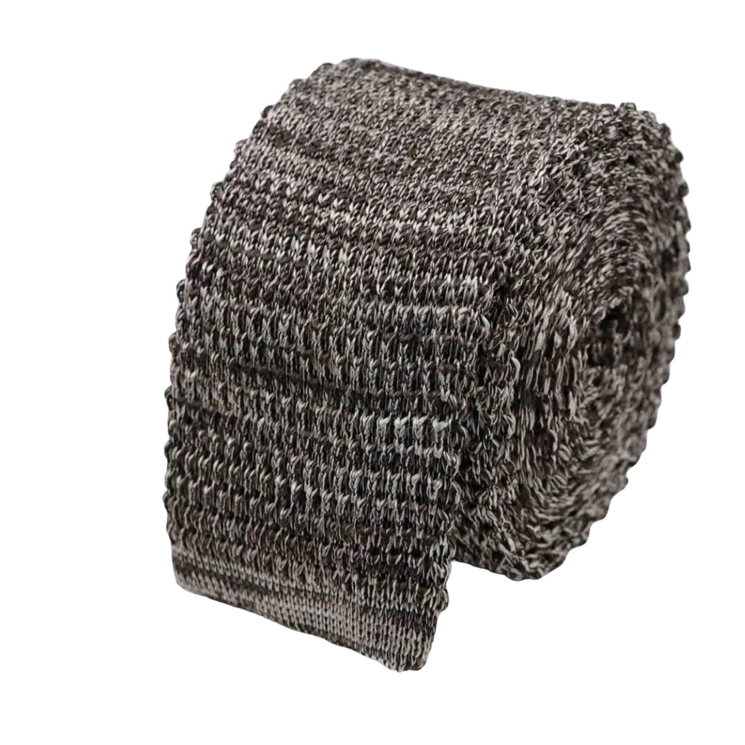 Brown With Gray Marled Pattern Necktie