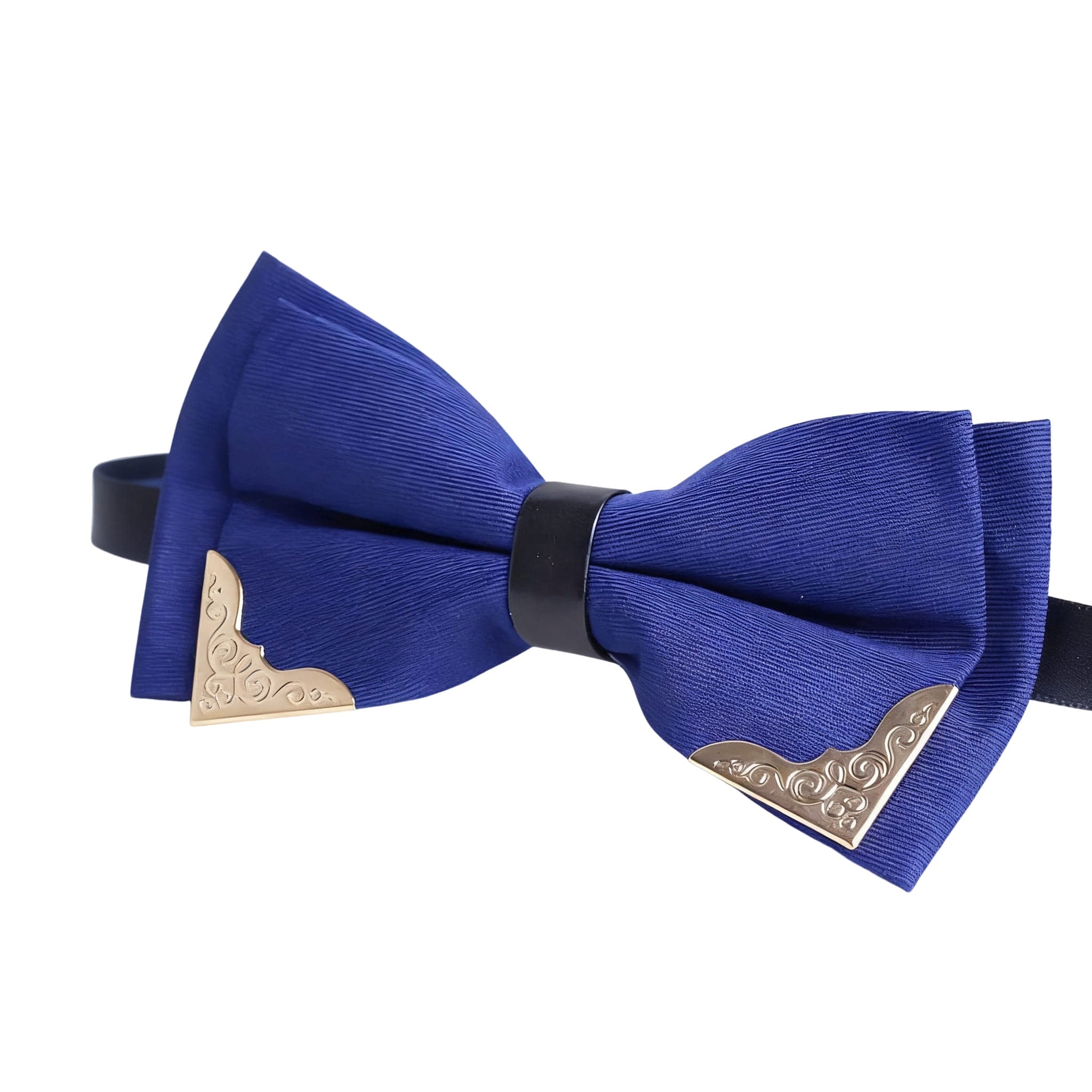 Navy Blue Gold Scroll Bowtie