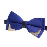 Navy Blue Gold Scroll Bowtie