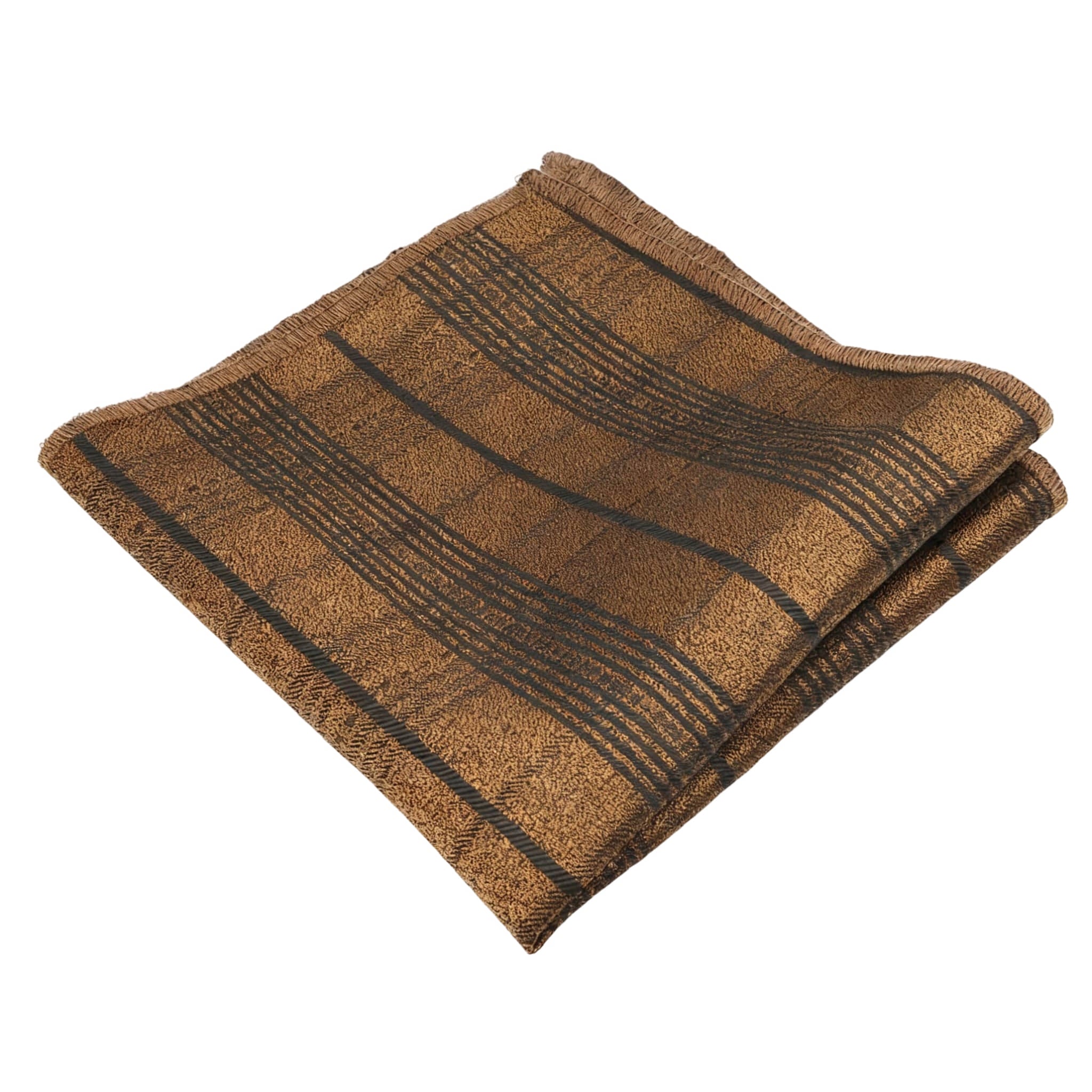Bronze Black Striped Pocket Square