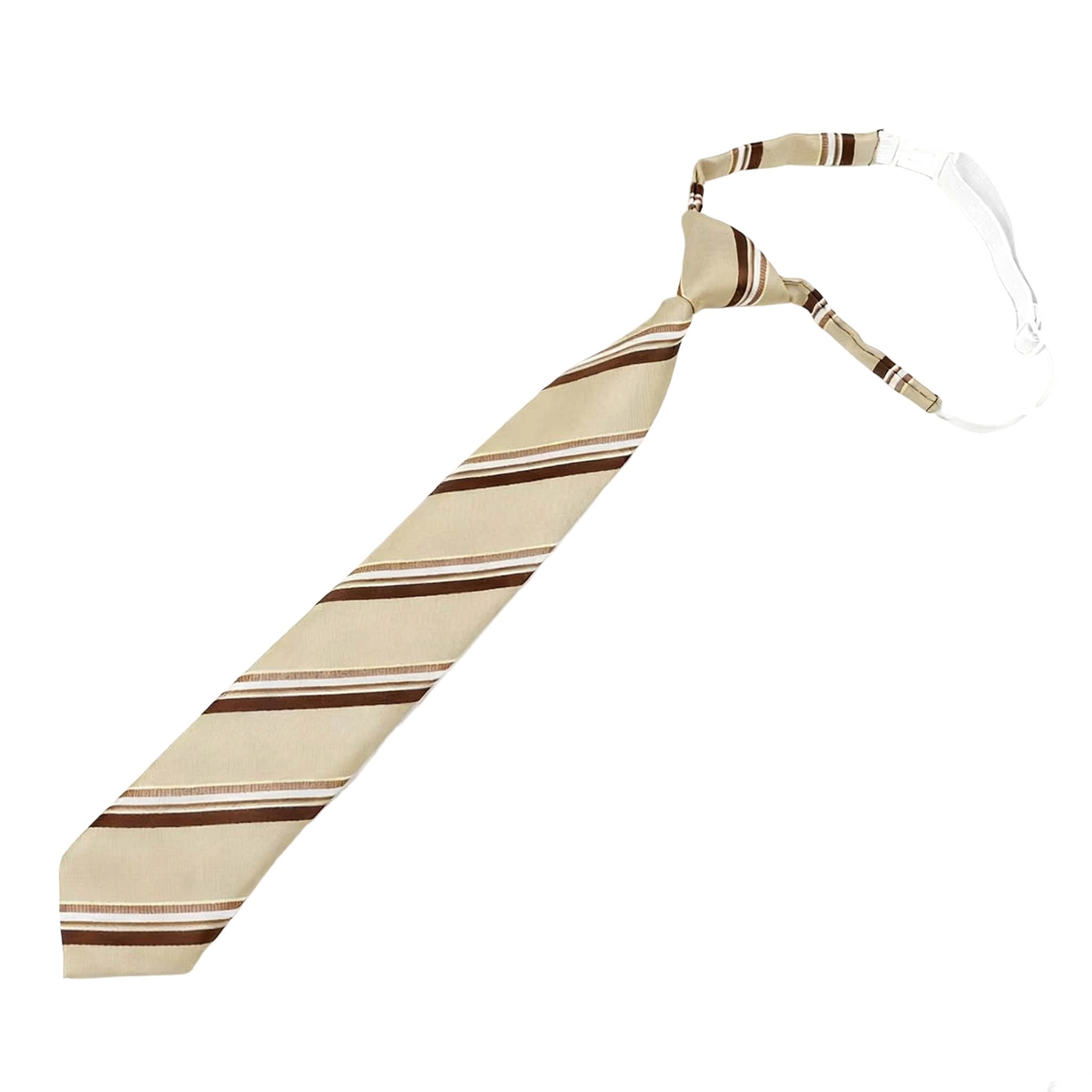 Tan Brown Striped Necktie