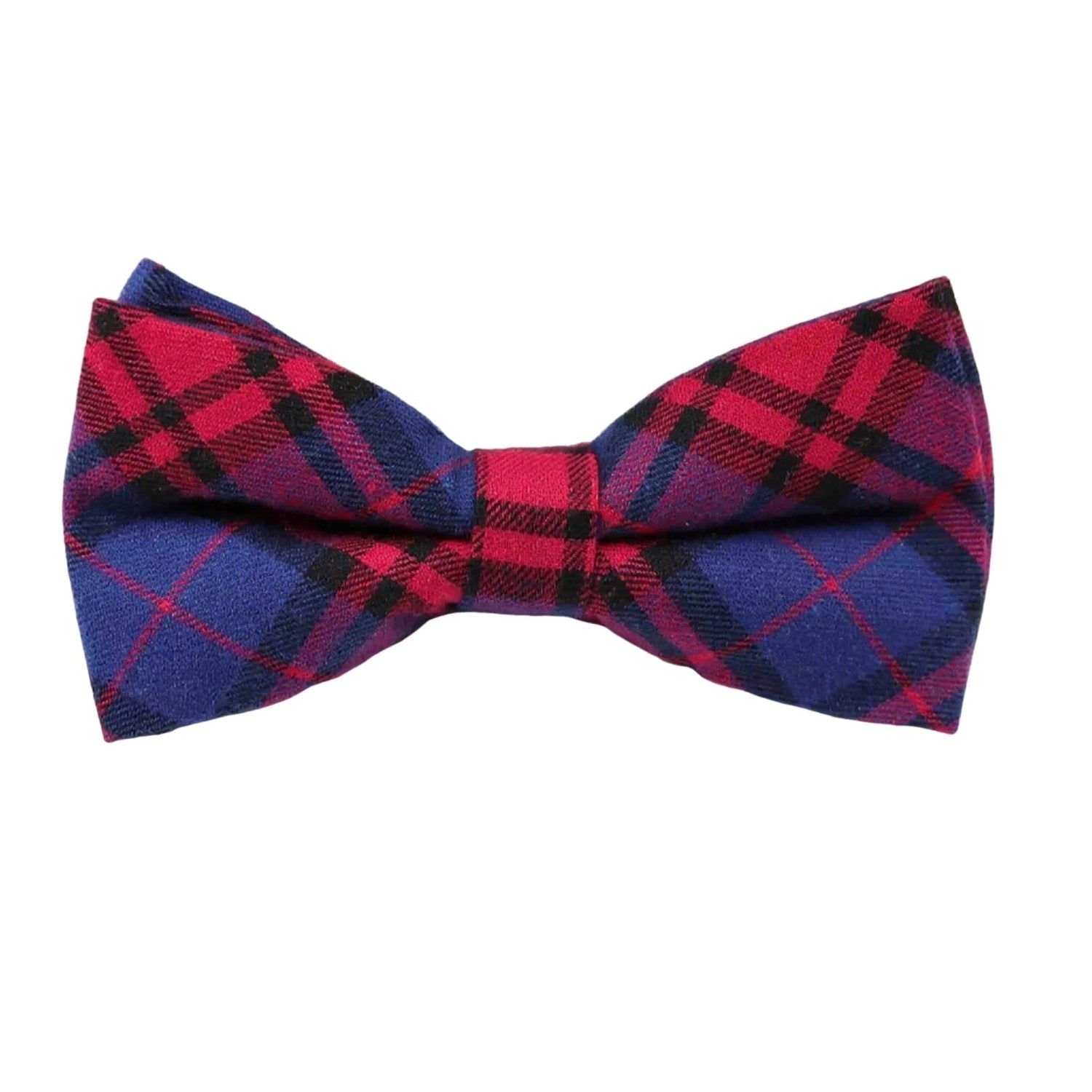 Blue With Red Plaid Bowtie