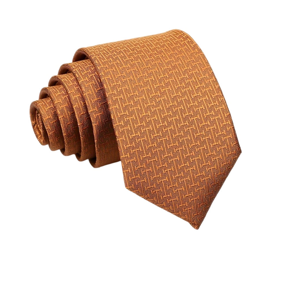 Orange Brown Textured Necktie
