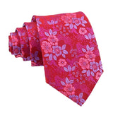 Red With Pink And Purple Floral Necktie