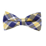 Blue Yellow Plaid Bow Tie