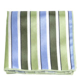 Green Blue Striped Pocket Square