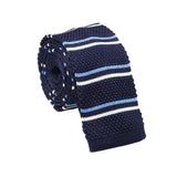 Navy Blue White Striped Necktie