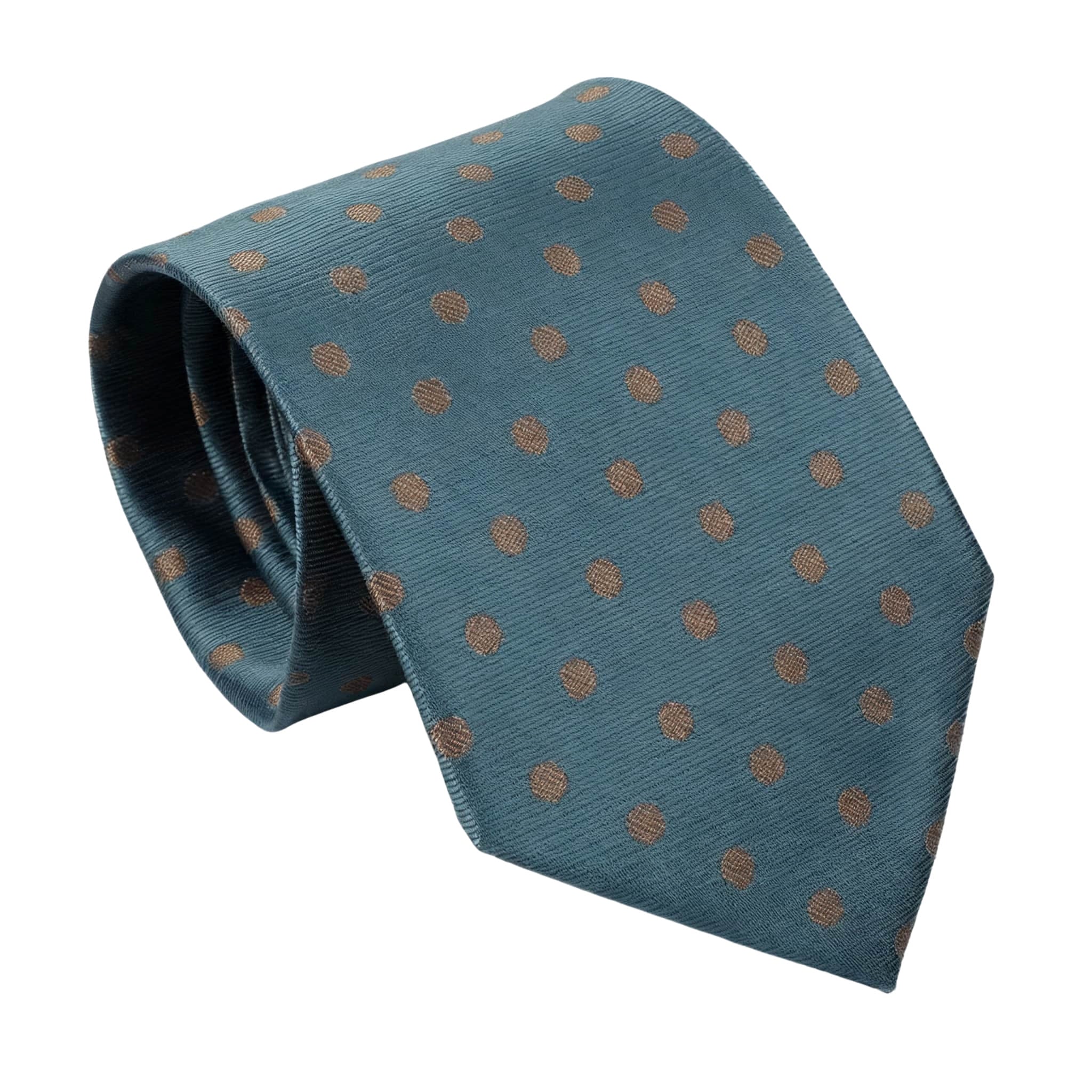 Teal Brown Polka Dot Necktie