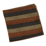 Brown Orange Striped Pocket Square
