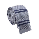 Gray Navy Striped Necktie