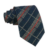 Navy Blue Red Plaid Necktie