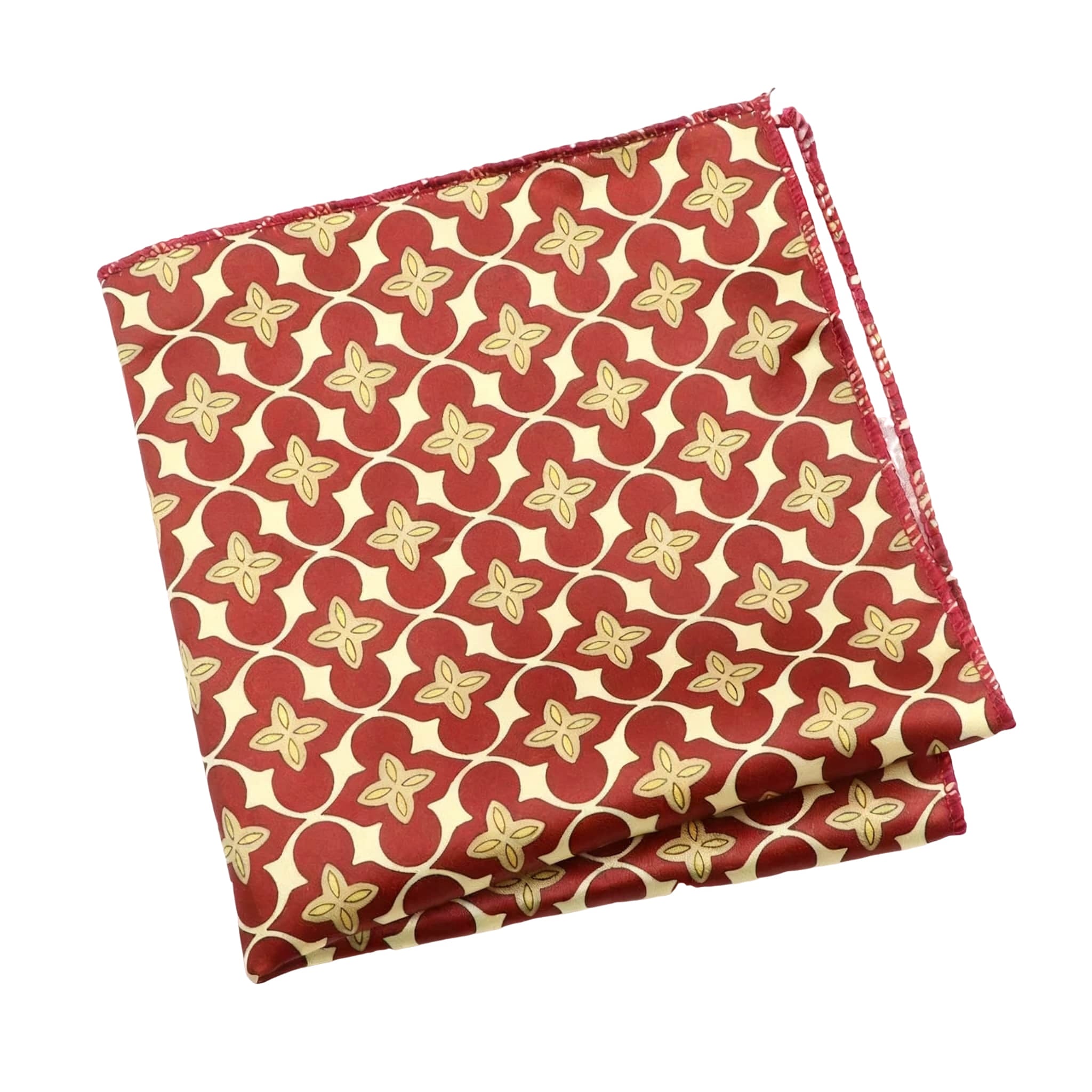Red Yellow Pattern Pocket Square