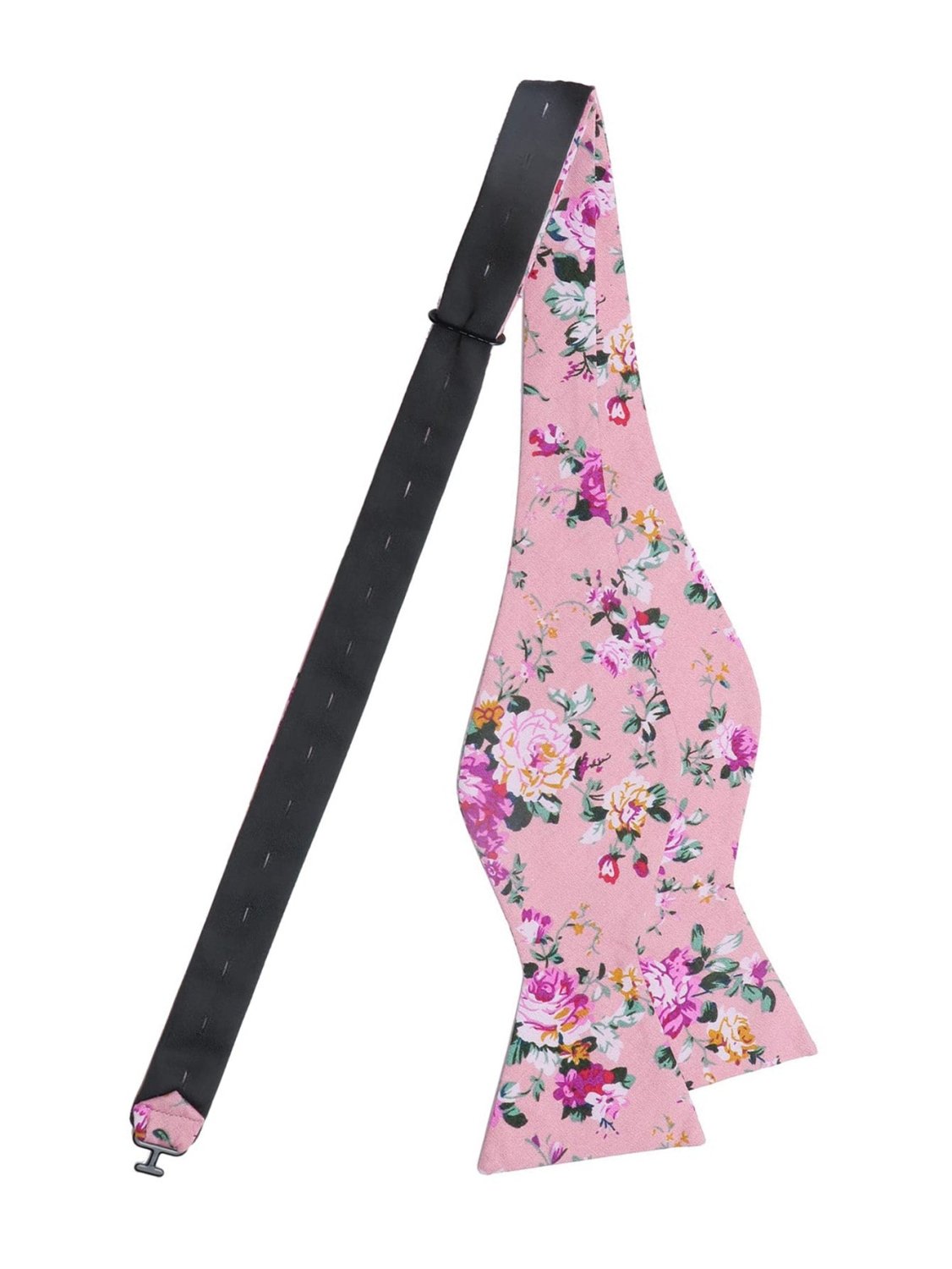 Pink Floral Cotton Hand‑Tied Men's Bow Tie