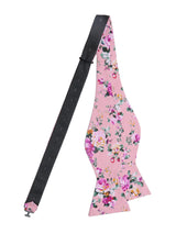 Pink Floral Cotton Hand‑Tied Men's Bow Tie