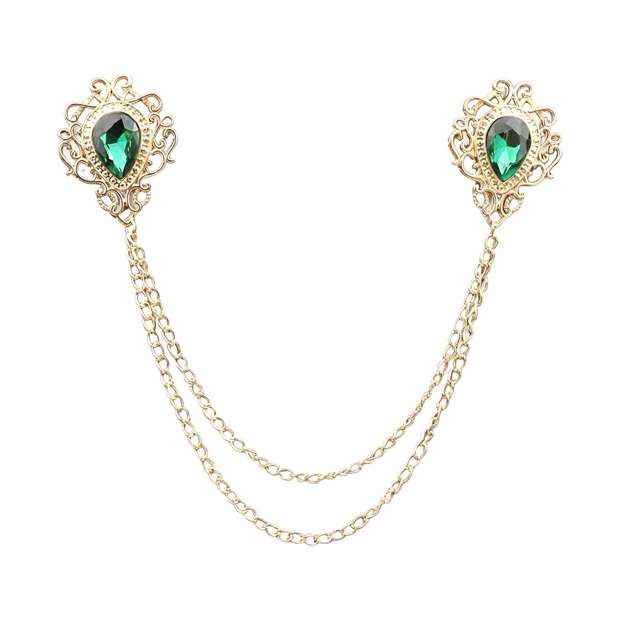 Gold Green Rhinestone Accessorie